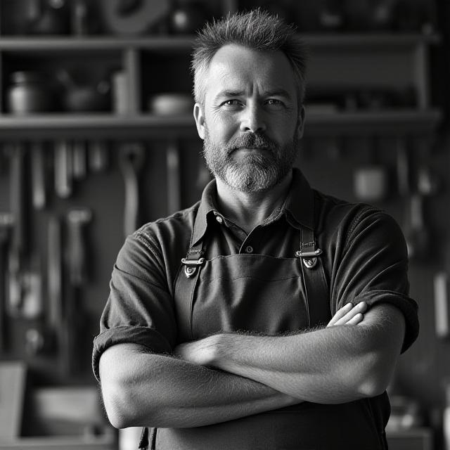 Artigiano Senior in bianco e nero