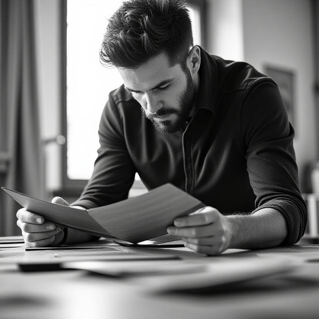 Coordinatore materiali in bianco e nero